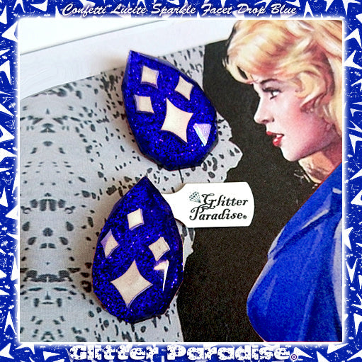 Earrings: Lucite Sparkle Drop