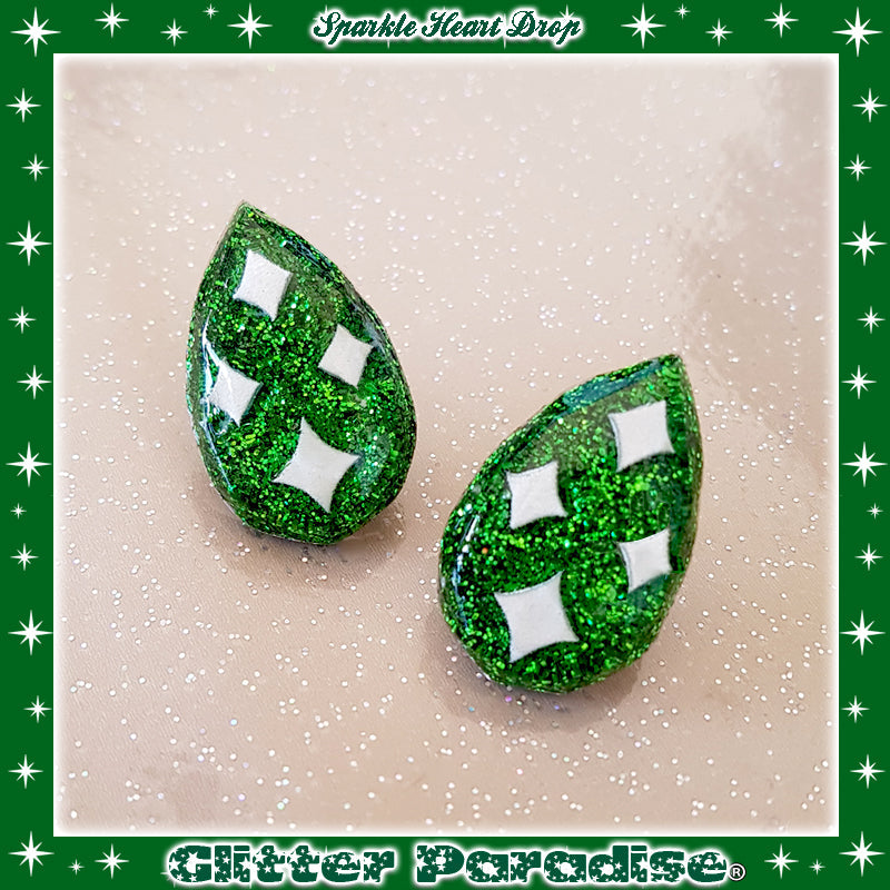Earrings: Lucite Sparkle Drop