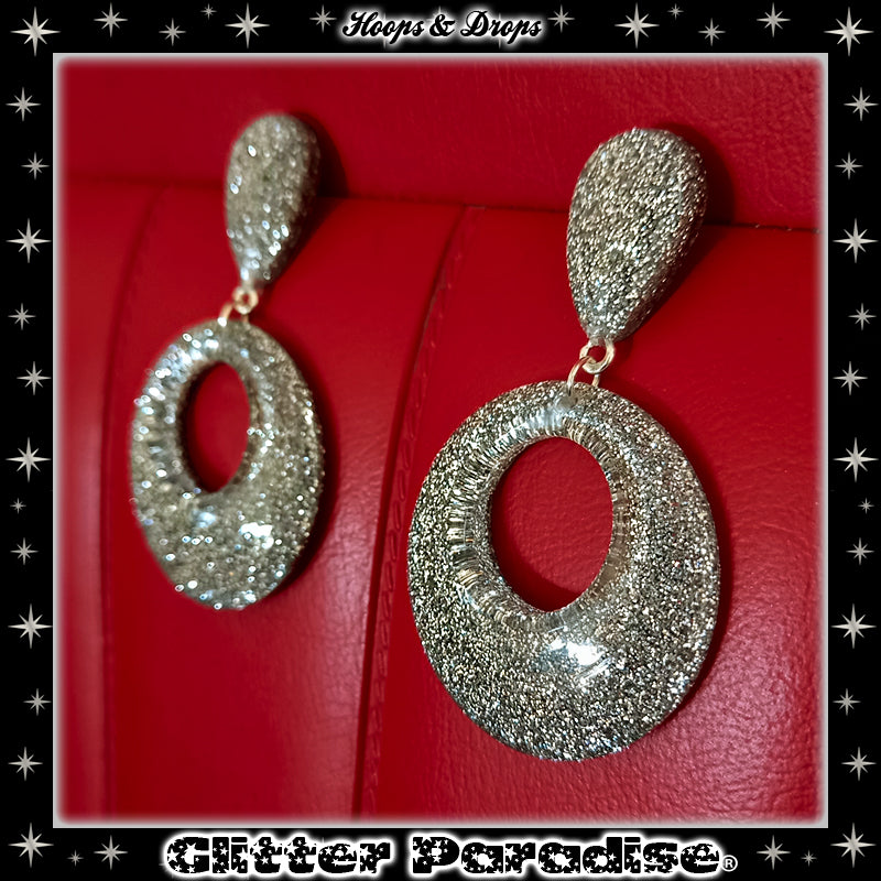 Earrings: Confetti Lucite Hoops and Drops Dust