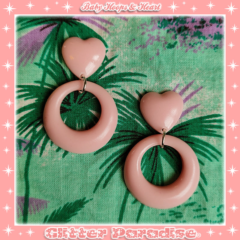 Earrings: Baby Hoops & Heart