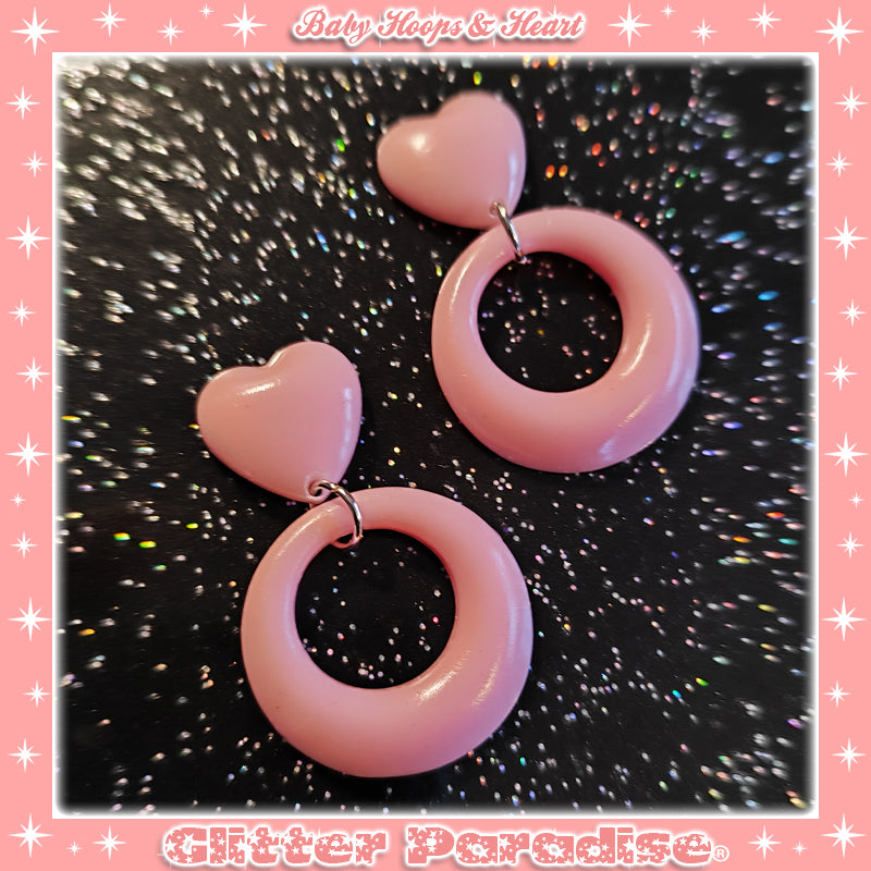 Earrings: Baby Hoops & Heart