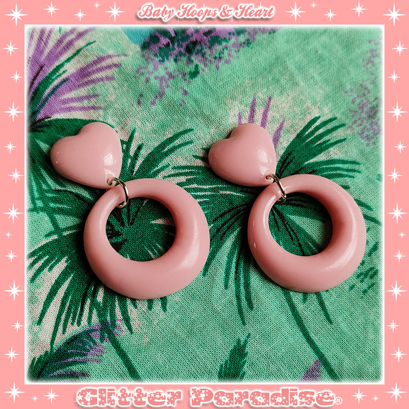 Earrings: Baby Hoops & Heart