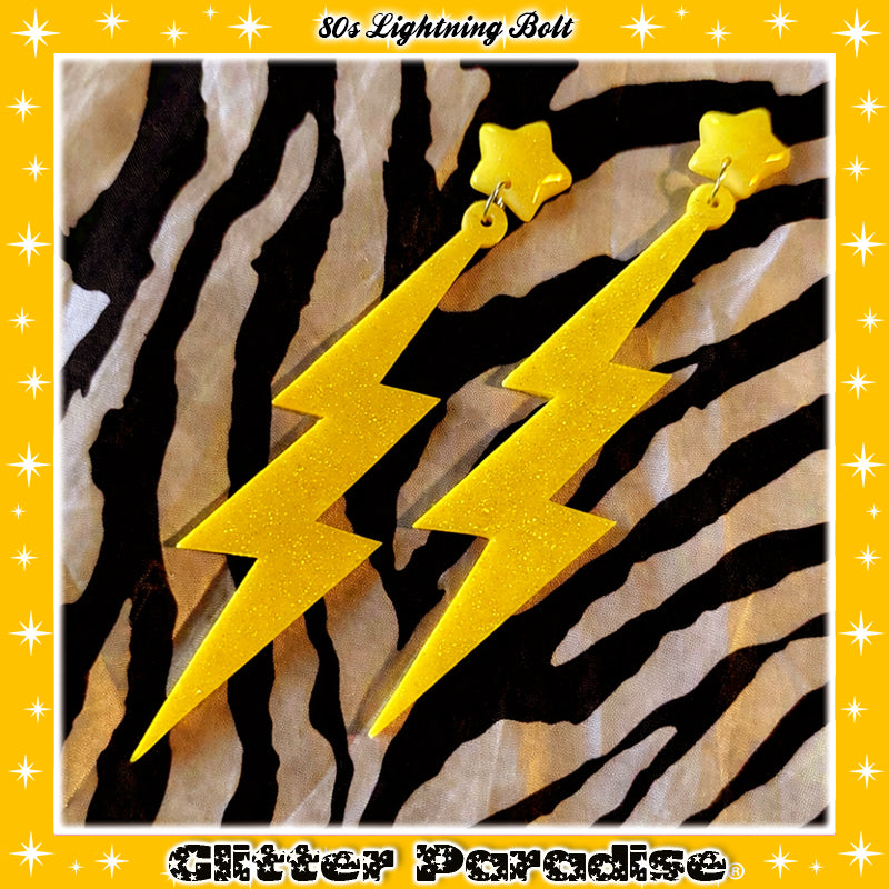 Earrings: 80s Lightning Bolt and Heart