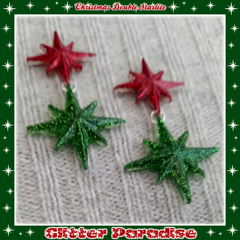 Earrings: Double Starlite Lucite