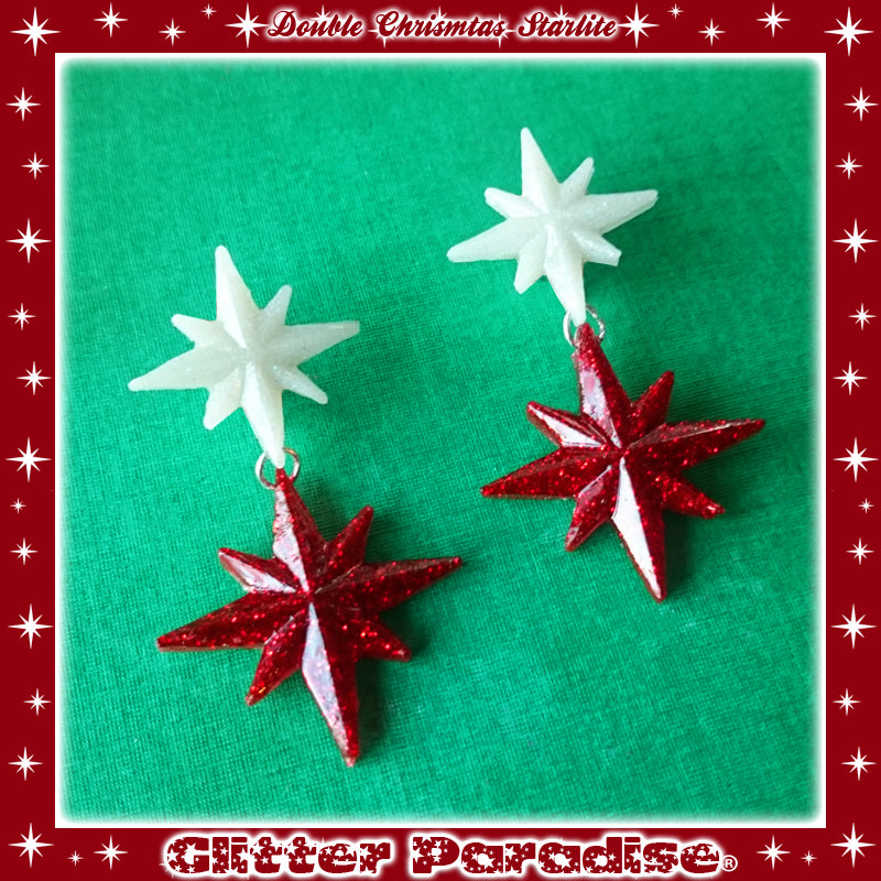 Earrings: Double Starlite Lucite
