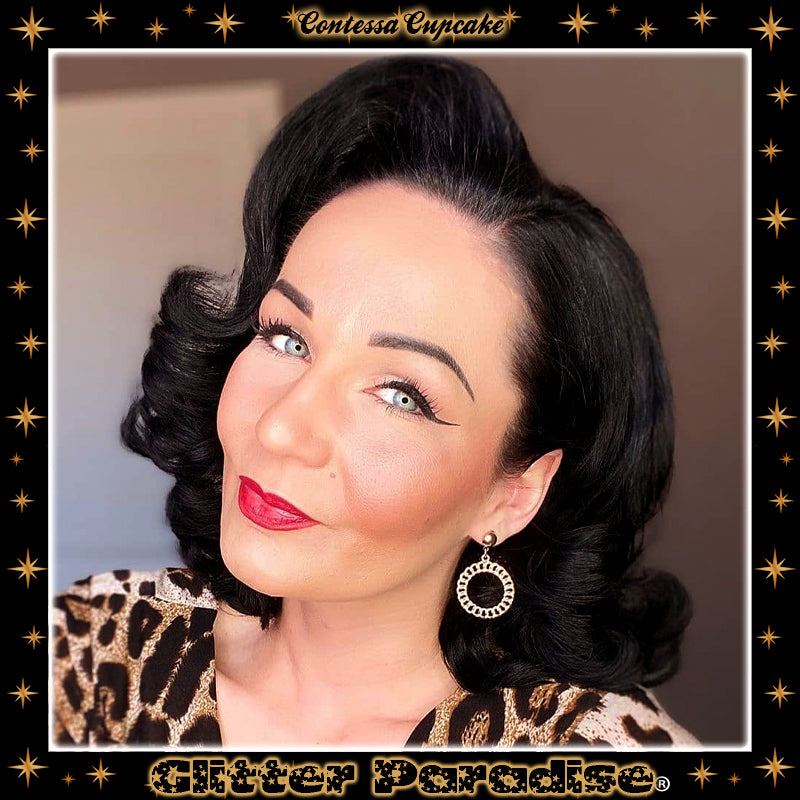 Earrings: Retro Chain Hoops Love