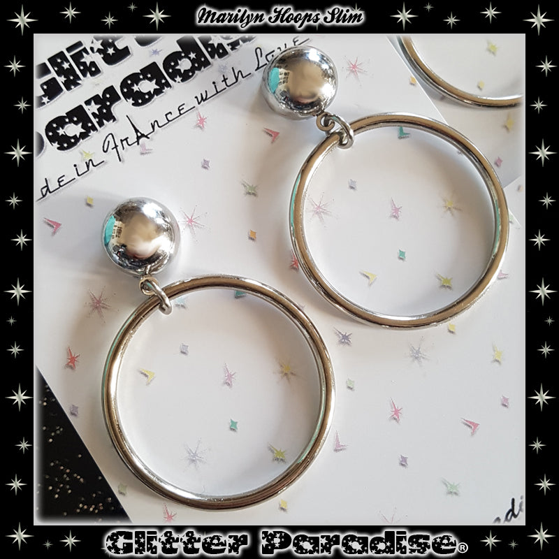 Earrings: Marilyn Hoops Slim Silver