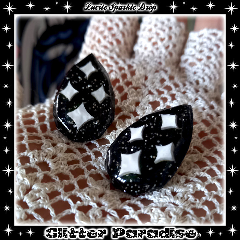 Earrings: Lucite Sparkle Drop