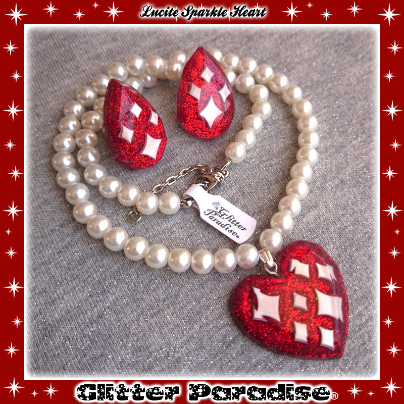 Earrings: Lucite Sparkle Drop