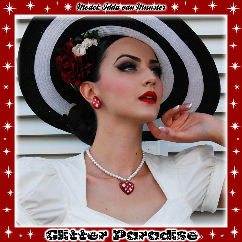 Set: Lucite Sparkle Heart & Drop