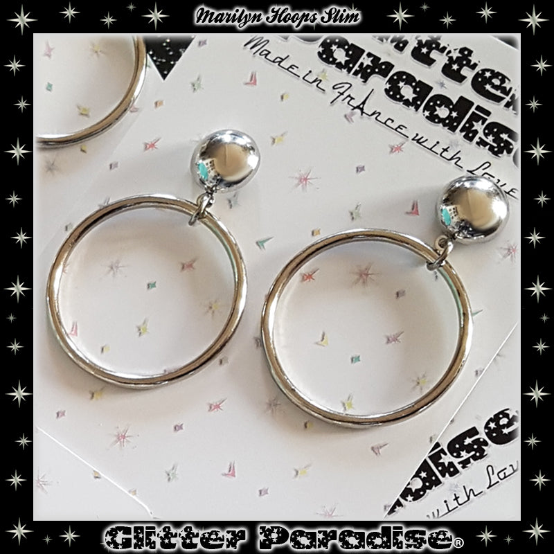 Earrings: Marilyn Hoops Slim Silver
