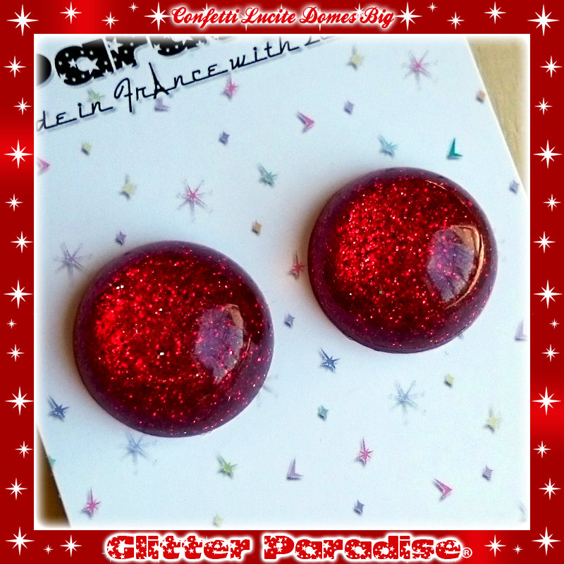 Earrings: Confetti Lucite Dômes Big