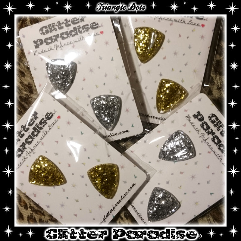 Earrings: Confetti Lucite Triangle Dots
