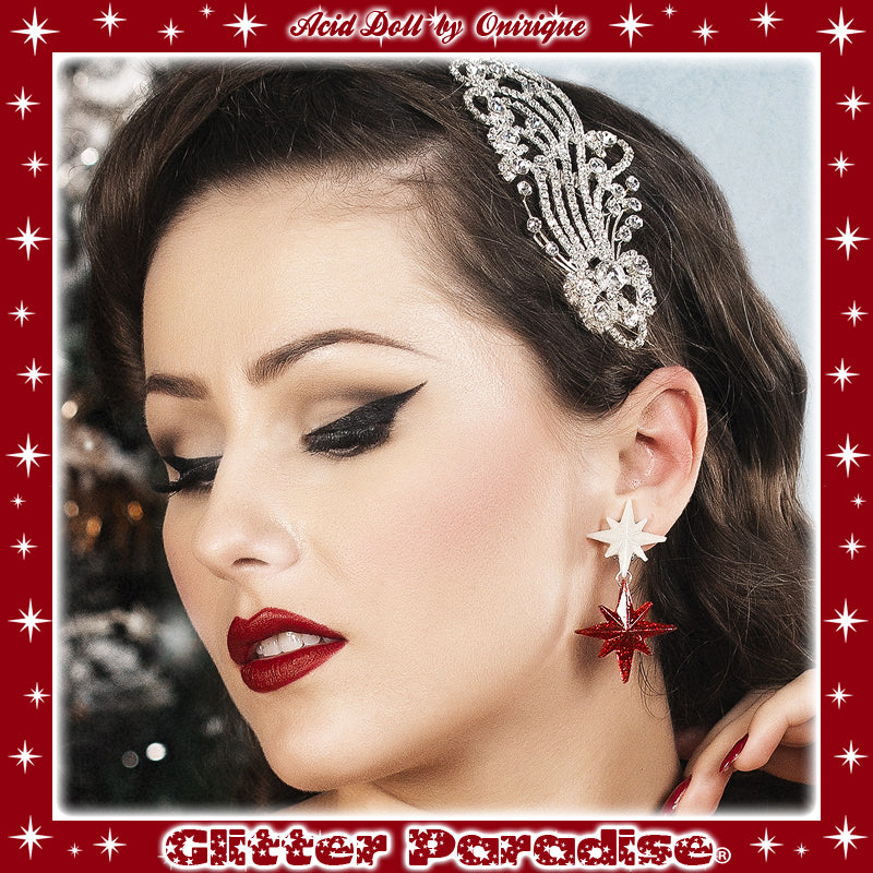 Earrings: Double Starlite Lucite
