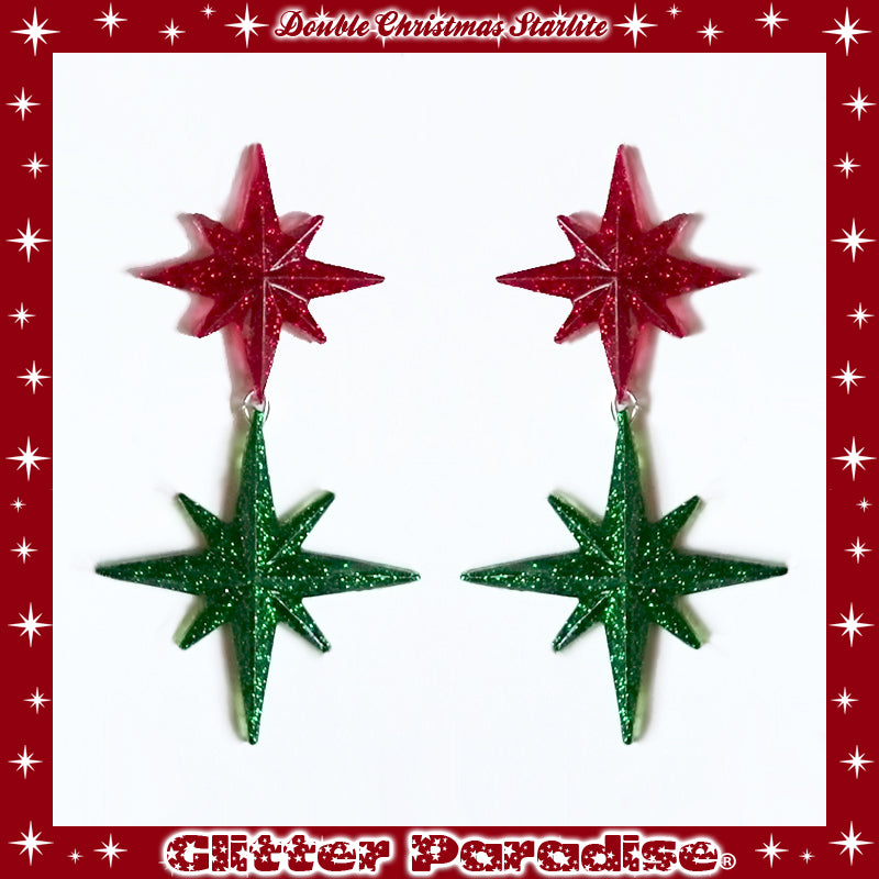 Earrings: Double Starlite Lucite