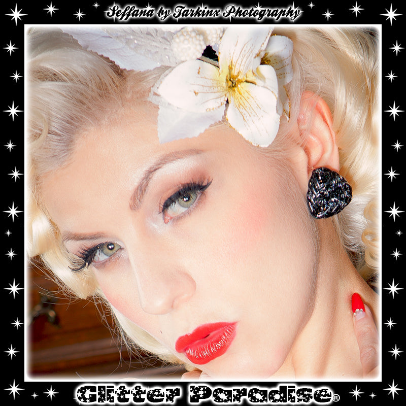 Earrings: Confetti Lucite Whool Tinsel