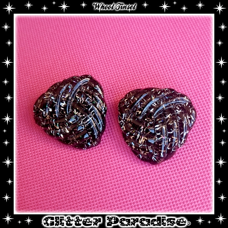 Earrings: Confetti Lucite Whool Tinsel