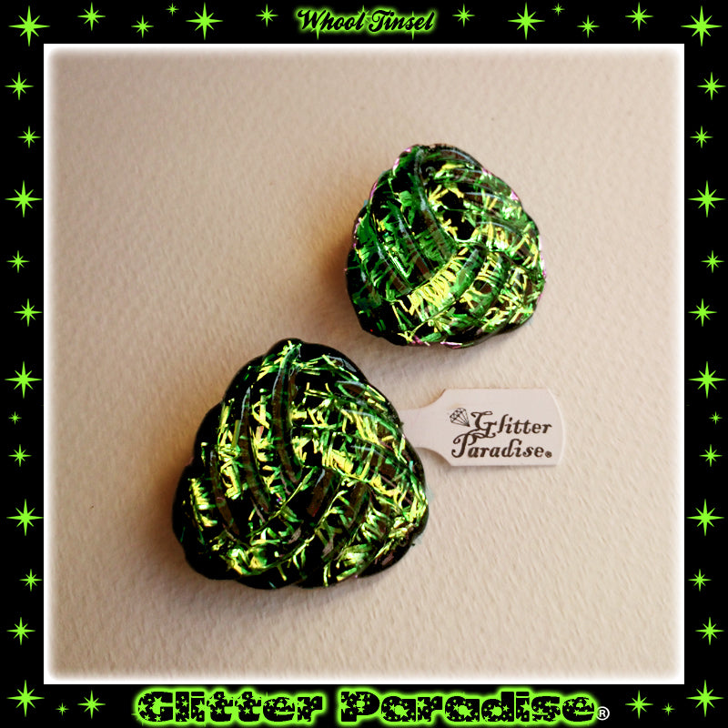 Earrings: Confetti Lucite Whool Tinsel