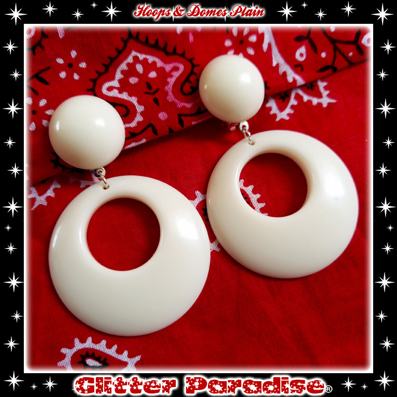 Earrings: Hoops & Dômes Plain Achromatic