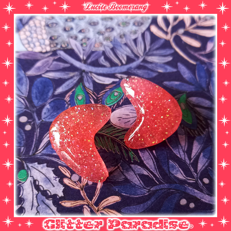 Earrings: Confetti Lucite Boomerang Dust