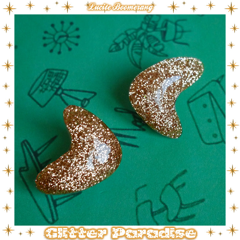 Earrings: Confetti Lucite Boomerang Dust