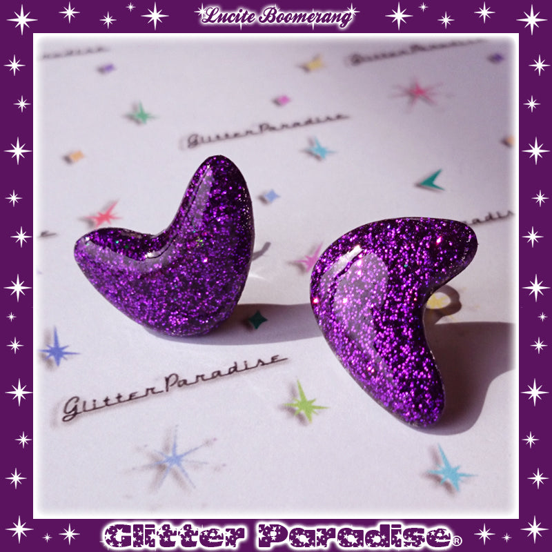 Earrings: Confetti Lucite Boomerang Dust