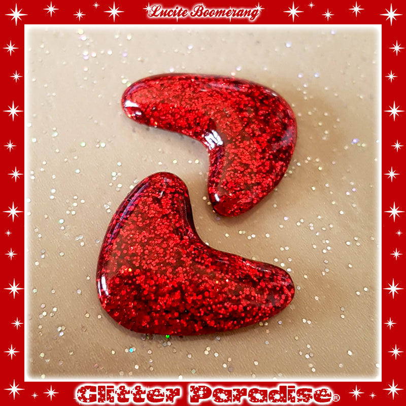 Earrings: Confetti Lucite Boomerang Dust