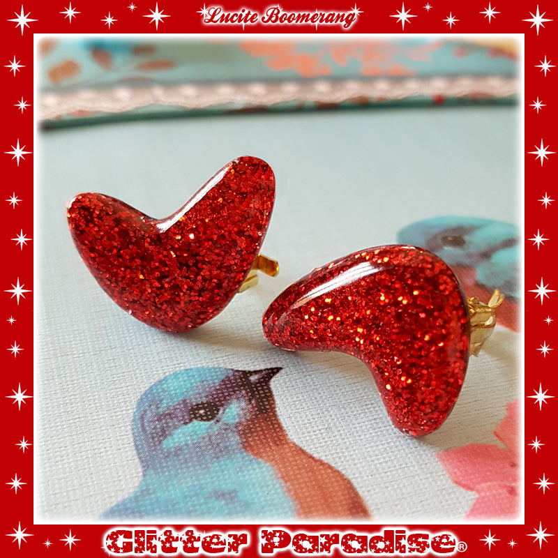 Earrings: Confetti Lucite Boomerang Dust