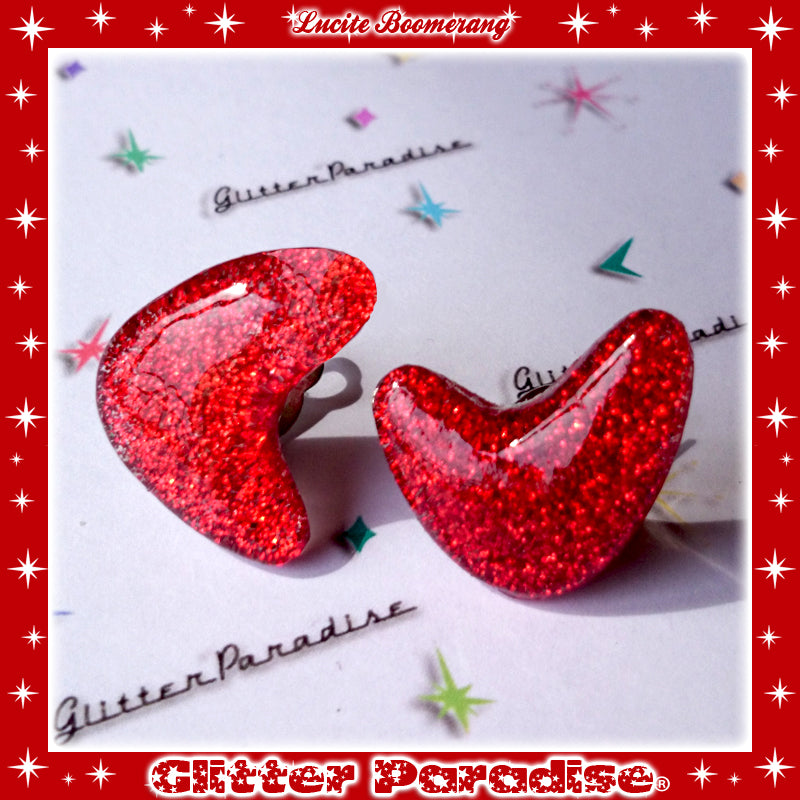 Earrings: Confetti Lucite Boomerang Dust