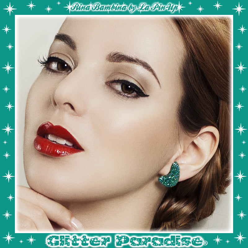 Earrings: Confetti Lucite Boomerang Dust Tinsel