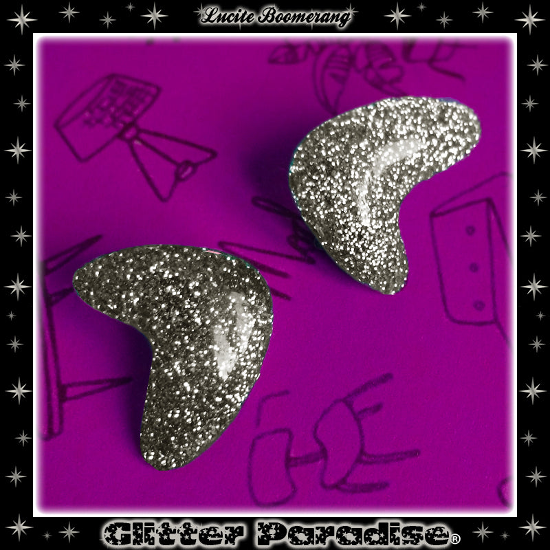 Earrings: Confetti Lucite Boomerang Dust