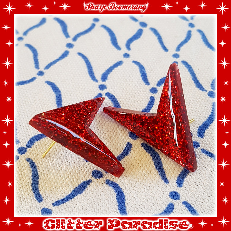 Earrings: Lucite Sharp Boomerang