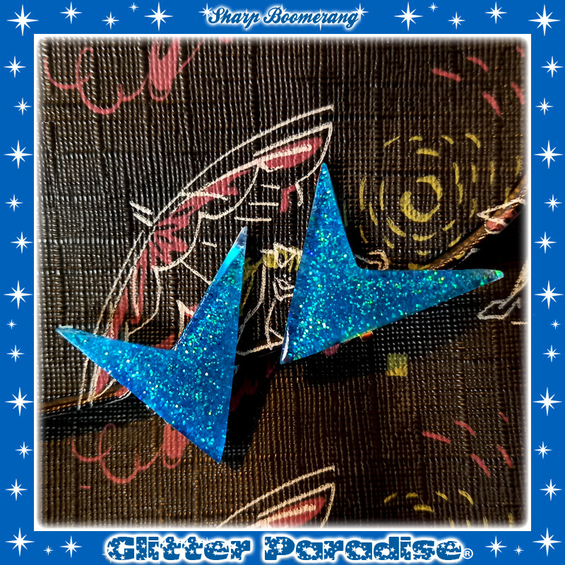 Earrings: Lucite Sharp Boomerang
