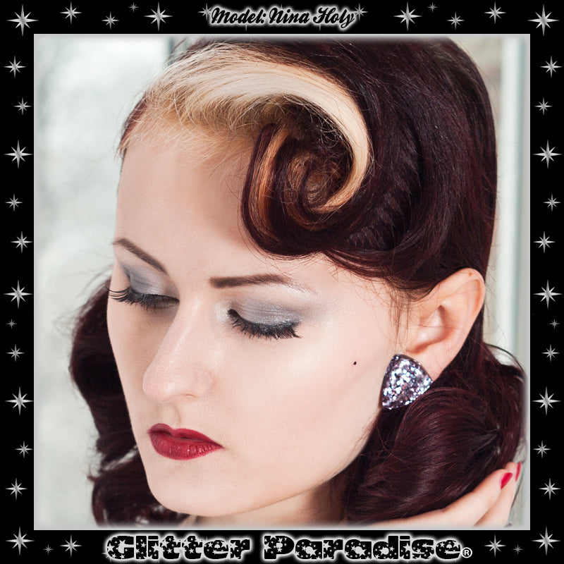 Earrings: Confetti Lucite Triangle Dots