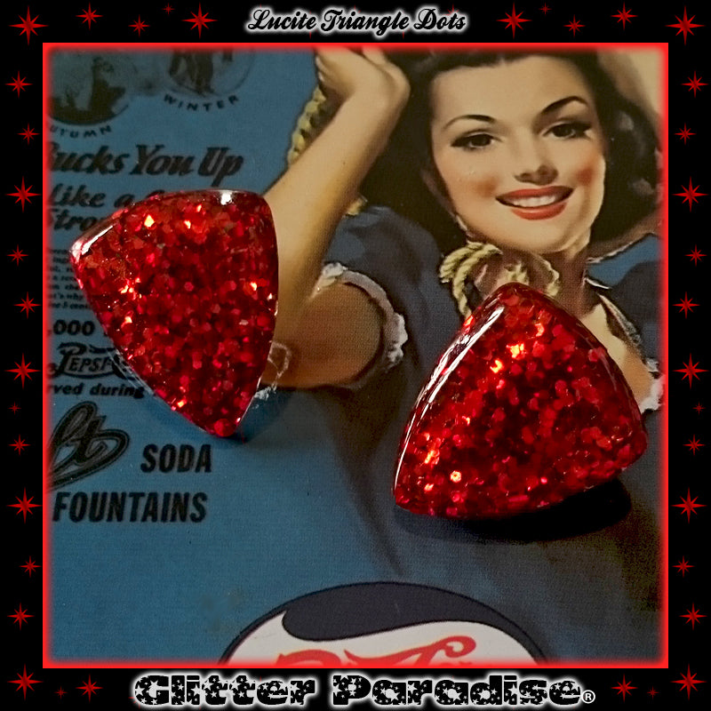 Earrings: Confetti Lucite Triangle Dots