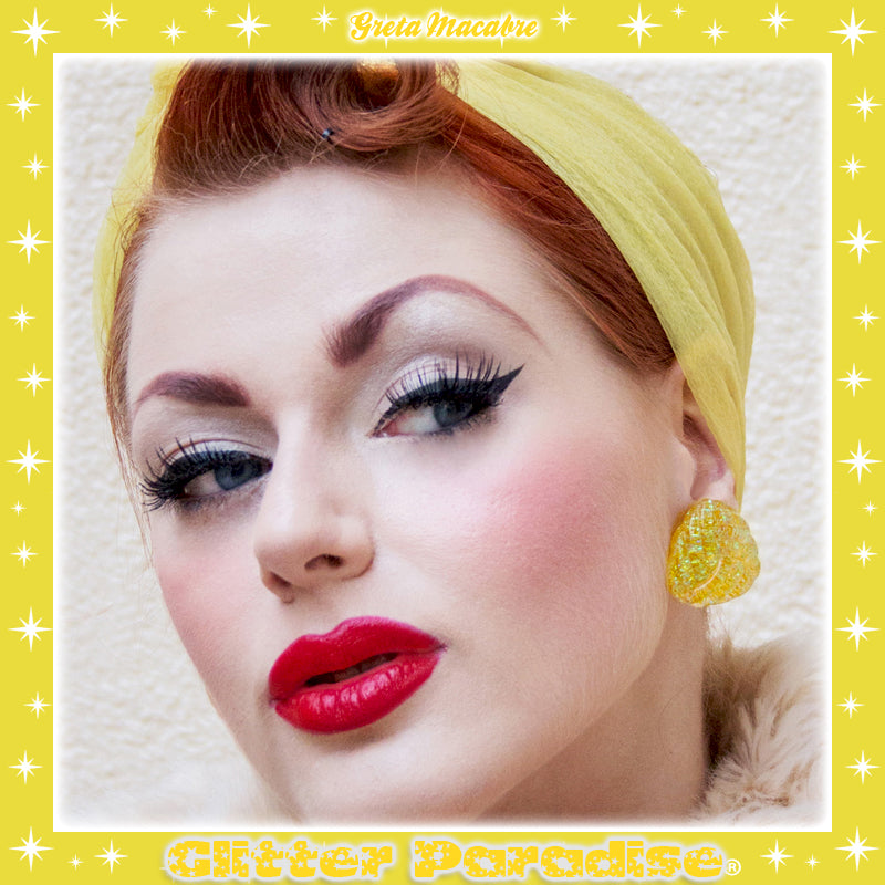 Earrings: Confetti Lucite Whool Tinsel