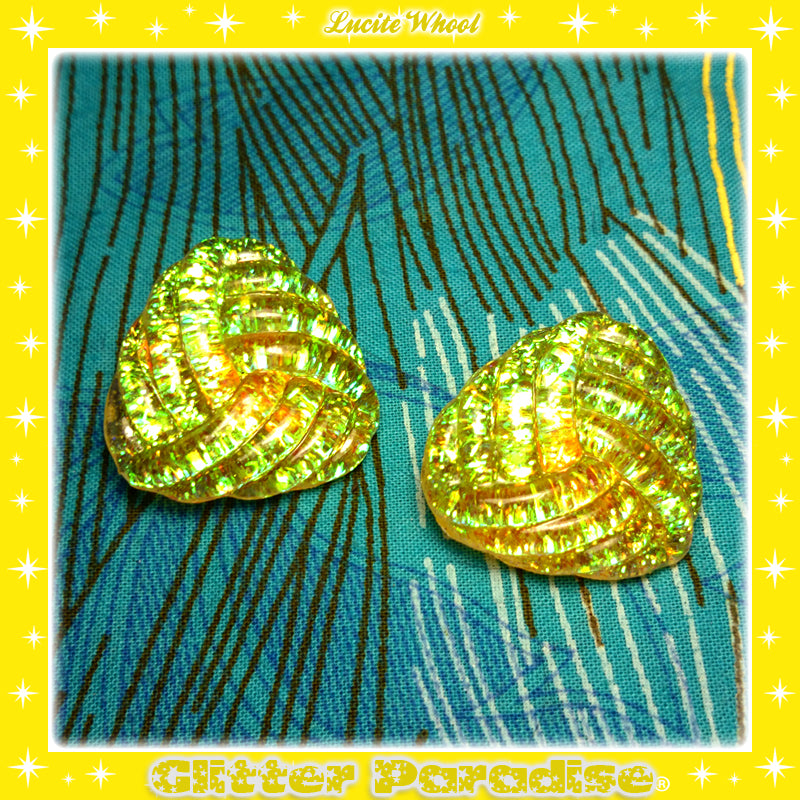 Earrings: Confetti Lucite Whool Tinsel