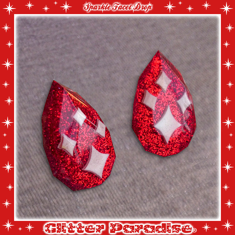 Earrings: Lucite Sparkle Drop