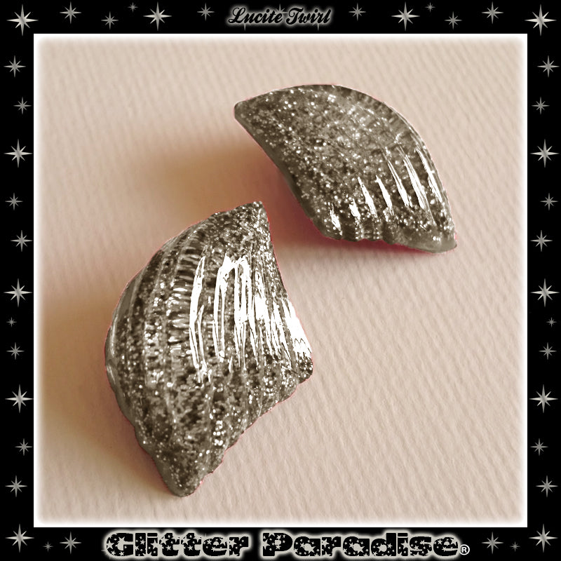 Earrings: Confetti Lucite Twirl Dust