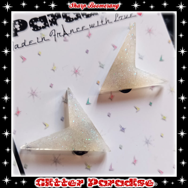 Earrings: Lucite Sharp Boomerang