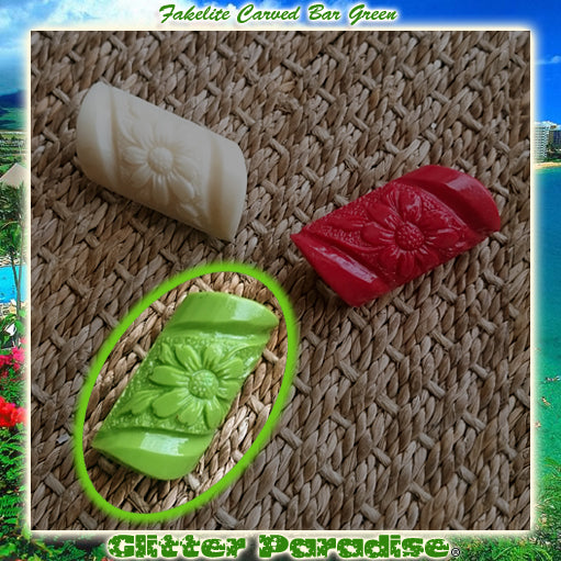 Brooch: Fakelite Carved Bar