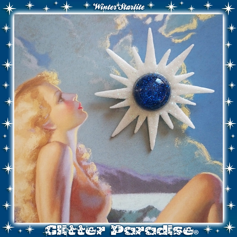 Brooch: Mid-Century Winter Sunburst