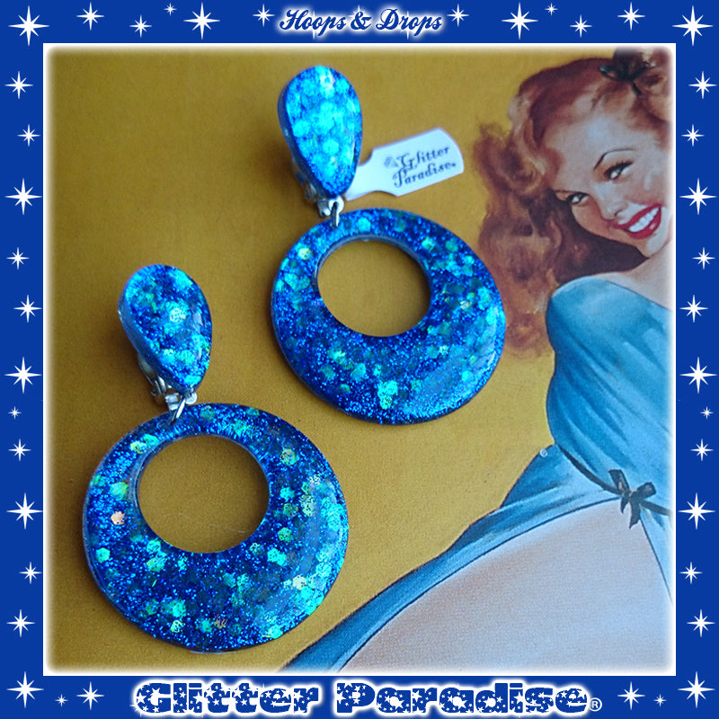 Earrings: Confetti Lucite Hoops and Drops Dots