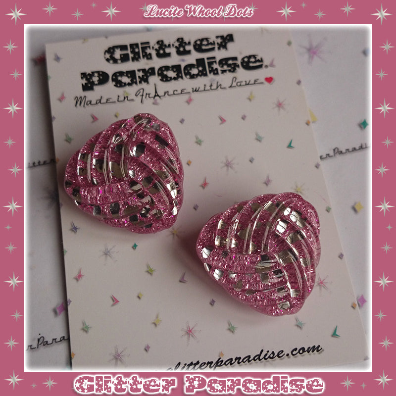 Earrings: Confetti Lucite Whool Dots