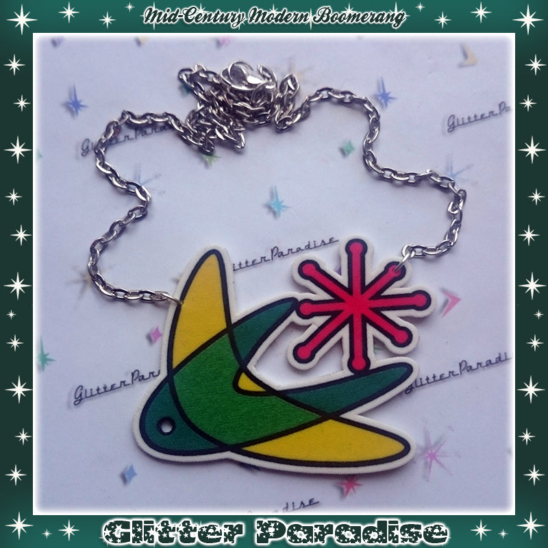 Necklace: Mid-Century Modern Boomerang