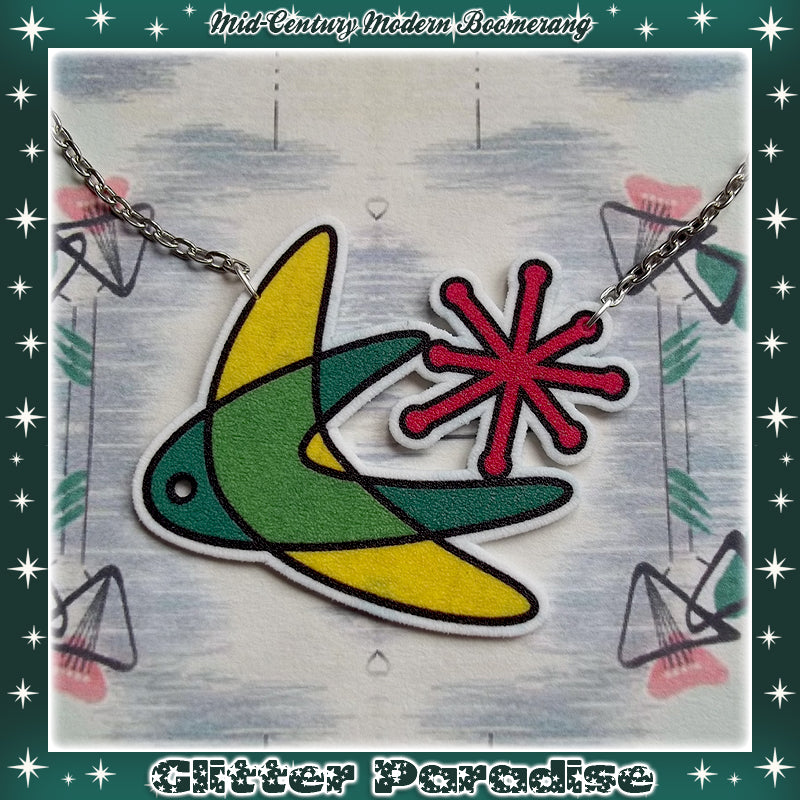 Necklace: Mid-Century Modern Boomerang