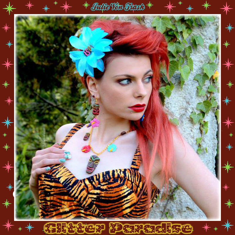 Necklace: Tiki and Hibiscus