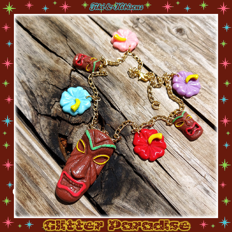 Necklace: Tiki and Hibiscus