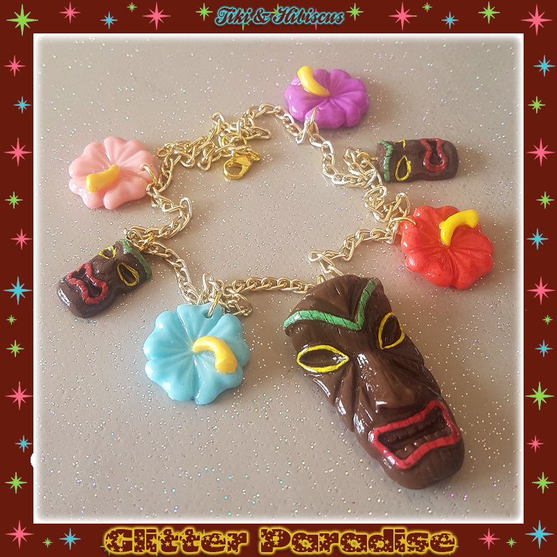 Necklace: Tiki and Hibiscus