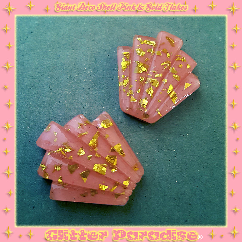 Earrings: Giant Confetti Lucite Deco Shell Flakes